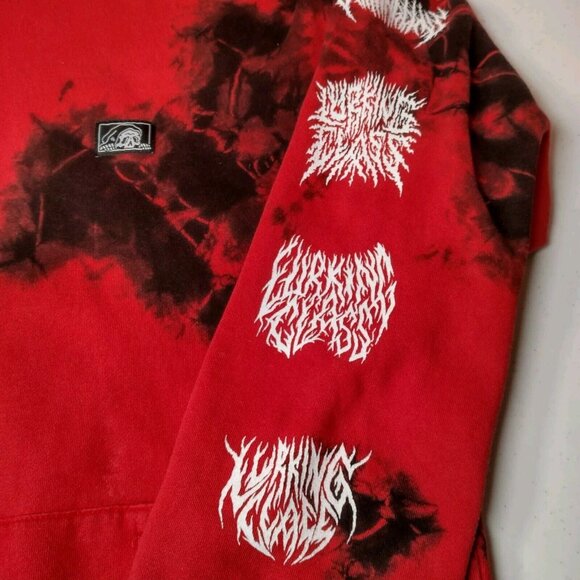 Sketchy Tank Lurking Class Hooded Sweatshirt Hoodie Medium Red Black Tie Dye - Picture 15 of 16